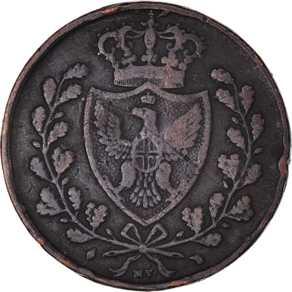 Moneda, Estados italianos, SARDINIA, Carlo Felice, 5 Centesimi, 1826, Torino