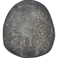 Moneta, Francja, Louis XIV, Sol de 15 deniers contremarqué d'une fleur de lis