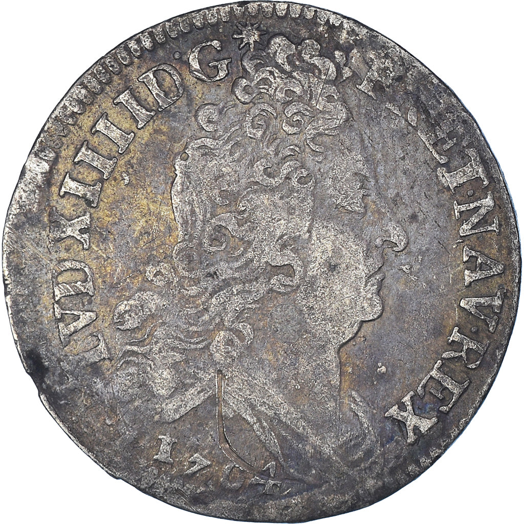 Moeda, França, Louis XIV, 10 Sols aux insignes, 10 Sols-1/8 Ecu, 1704, Paris