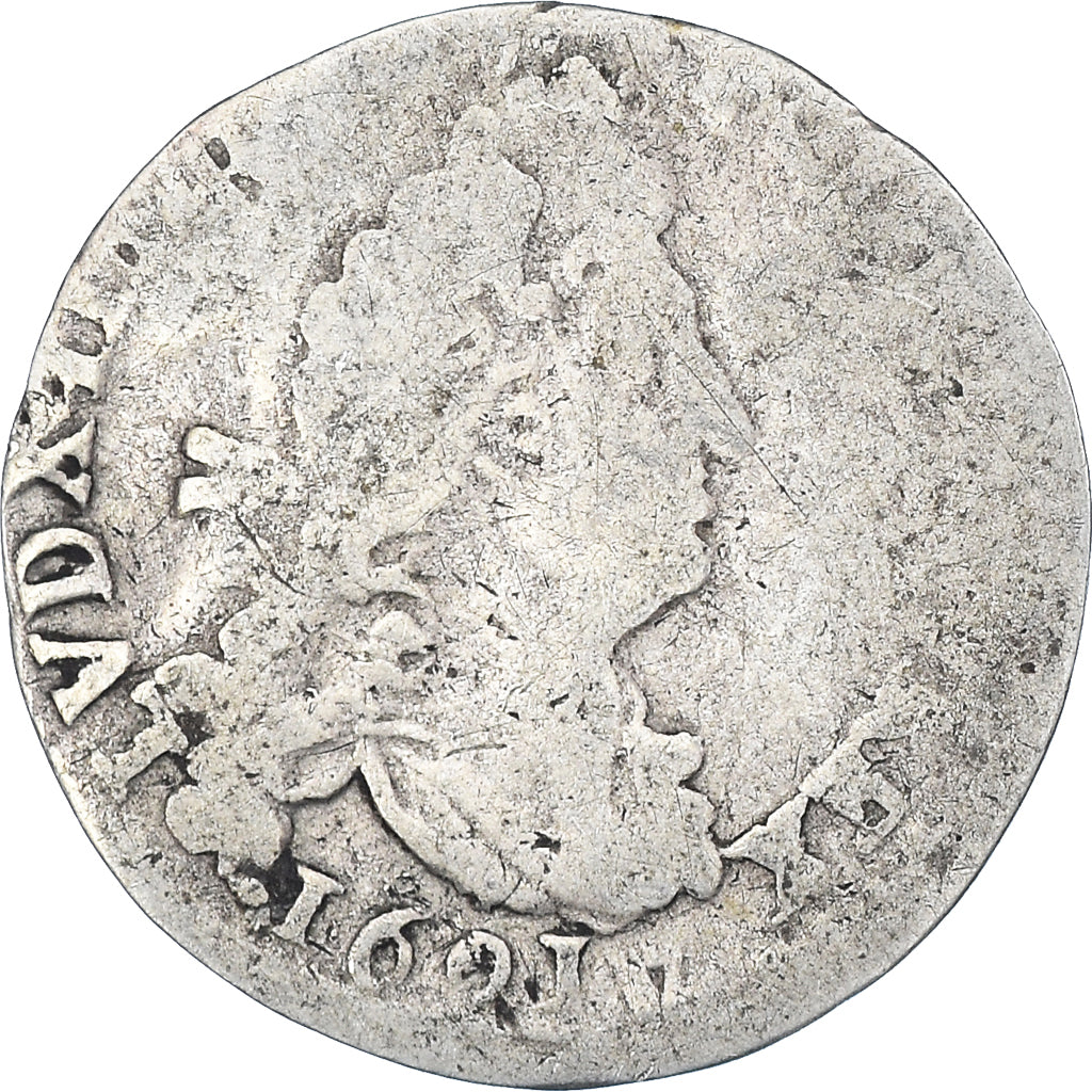 Munten, Frankrijk, 4 Sols aux 2 L, 1691, FR, Zilver, Gadoury:106