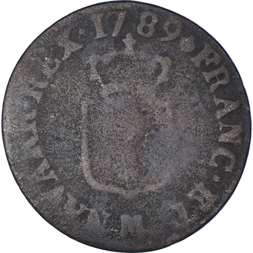 Coin, France, Louis XVI, Liard, 1789, Toulouse, VF(20-25), Copper, KM:585.10