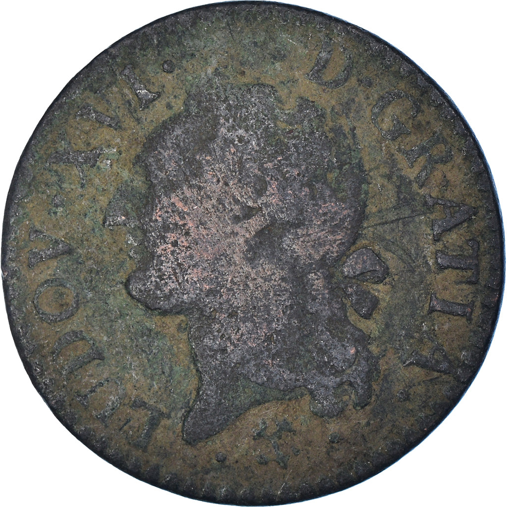 Monnaie, France, Louis XVI, 1/2 Sol ou 1/2 sou, 1/2 Sol, 1785, Bayonne, TB