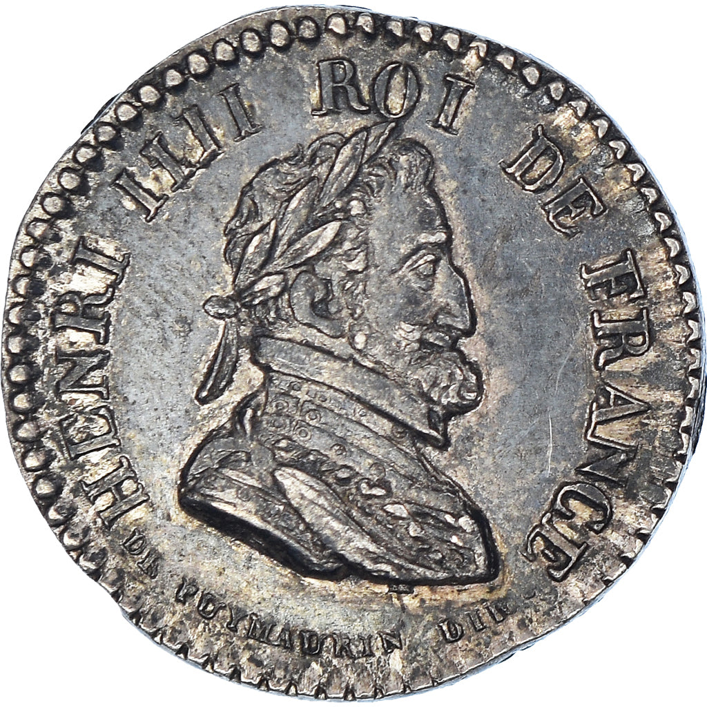 France, Quinaire, Louis XVIII et Henri IV, AU(50-53), Silver