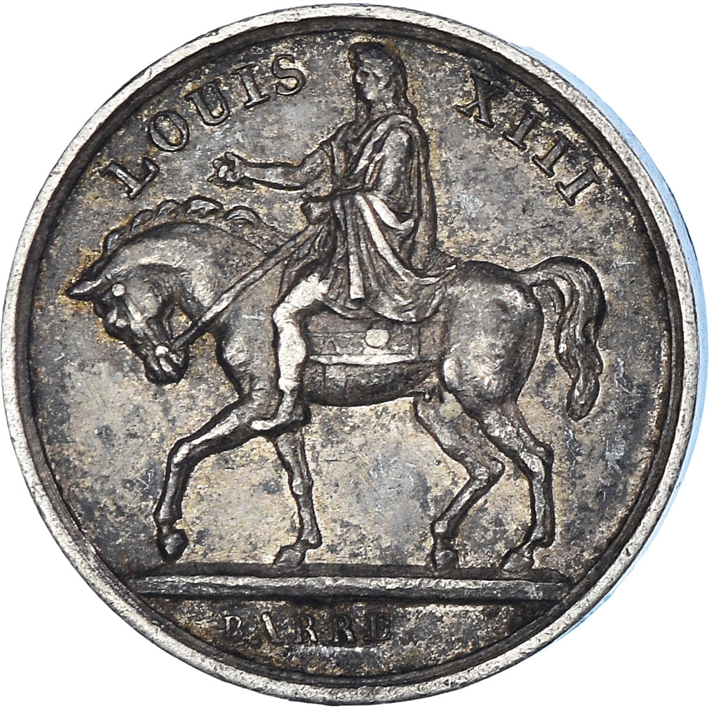 Francia, medalla, Quinaire de l'Erection de la Statue de Louis XIII, 1829