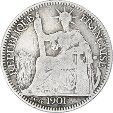 Münze, FRENCH INDO-CHINA, 10 Cents, 1901, Paris, S, Silber, KM:9