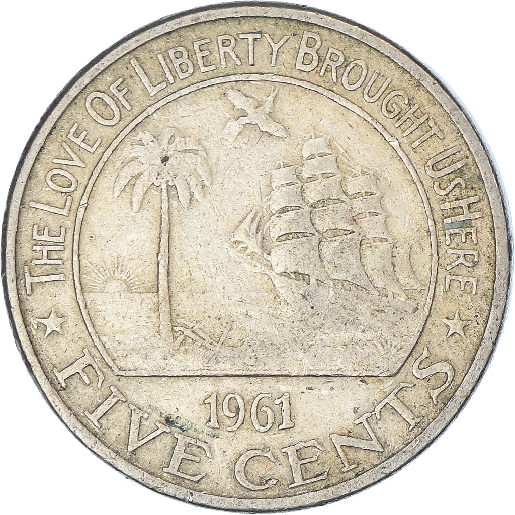 Monnaie, Libéria, 5 Cents, 1961, TTB, Cupro-nickel, KM:14
