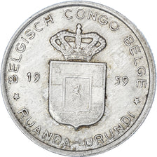 Moneda, Congo belga, RUANDA-URUNDI, Franc, 1959, Brussels, MBC, Aluminio, KM:4