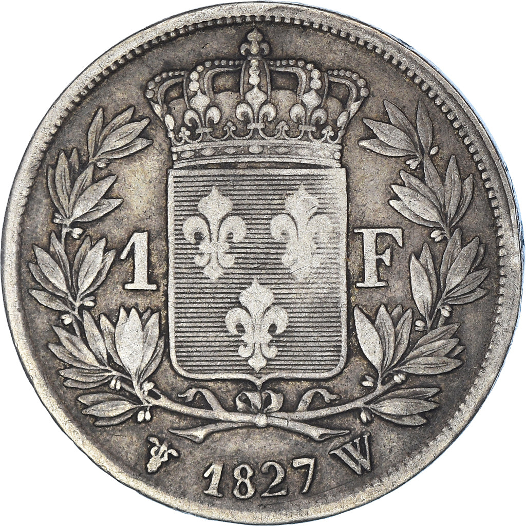 Coin, France, Charles X, SATIRICAL COINS, Franc, 1827, Lille, EF(40-45), Silver