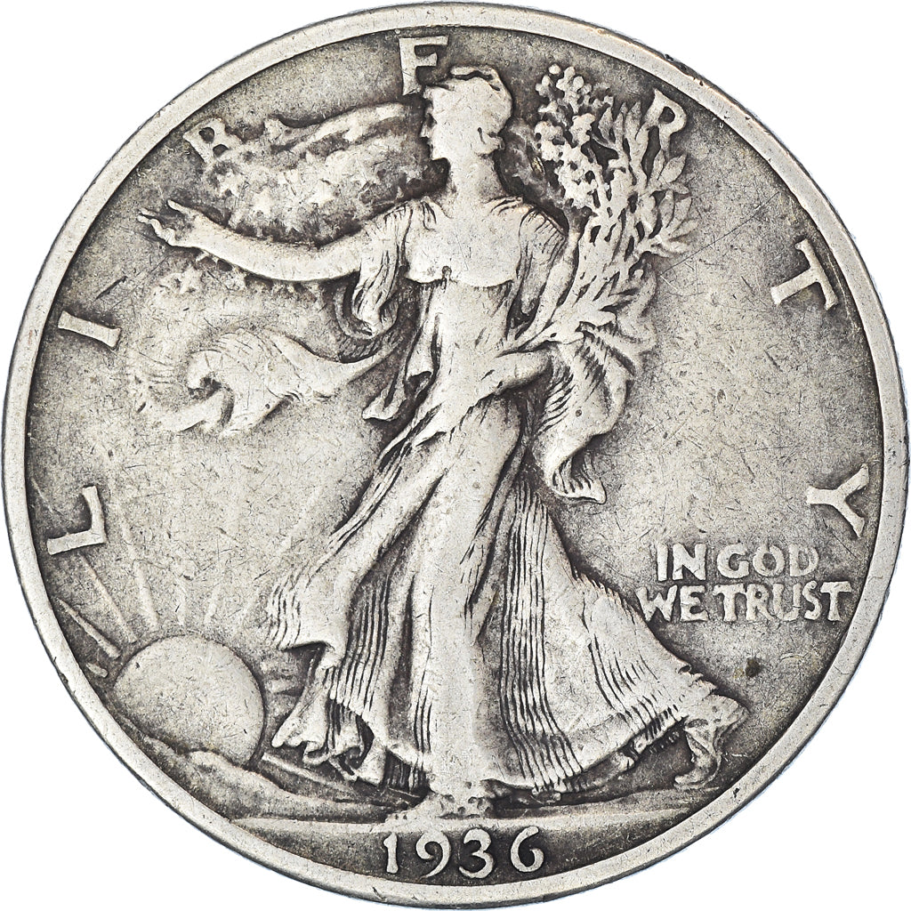 Coin, United States, Walking Liberty Half Dollar, Half Dollar, 1936, San