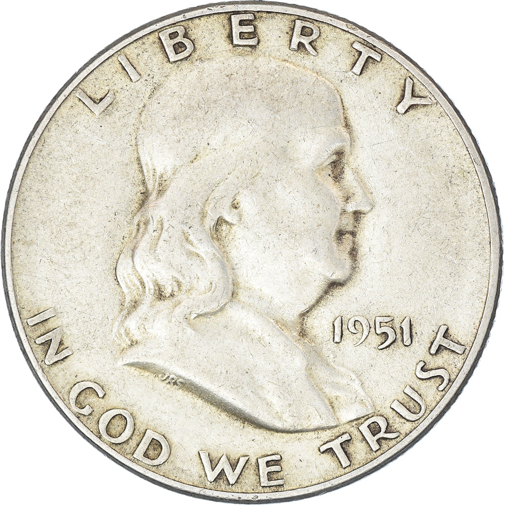 Coin, United States, Franklin Half Dollar, Half Dollar, 1951, U.S. Mint, San