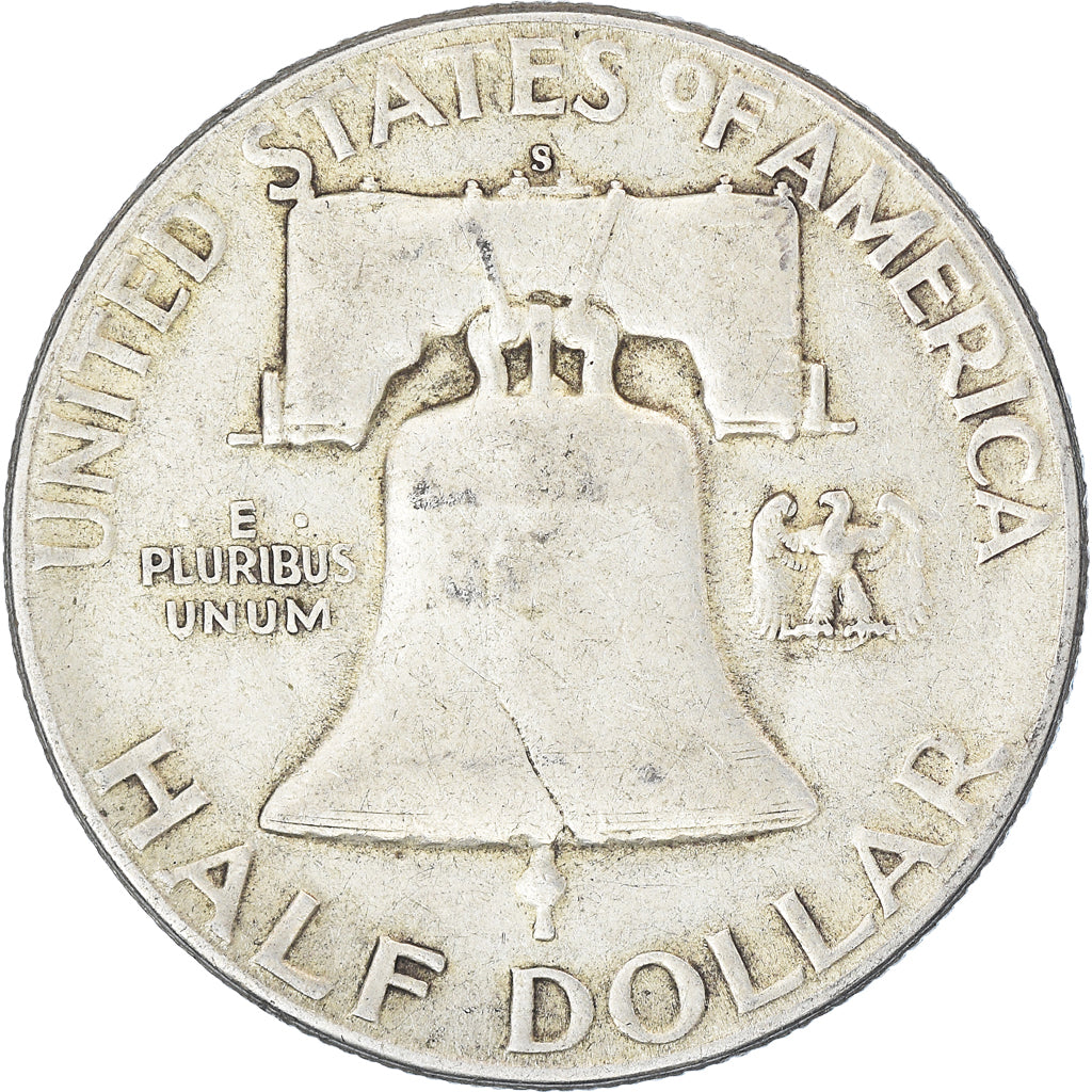 Coin, United States, Franklin Half Dollar, Half Dollar, 1951, U.S. Mint, San
