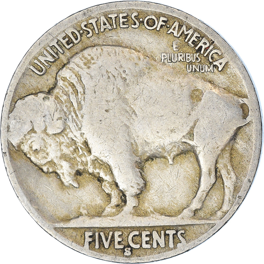 Coin, United States, Buffalo Nickel, 5 Cents, 1936, U.S. Mint, San Francisco