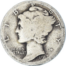 Moneta, Stati Uniti, Mercury Dime, Dime, 1917, U.S. Mint, Philadelphia, MB