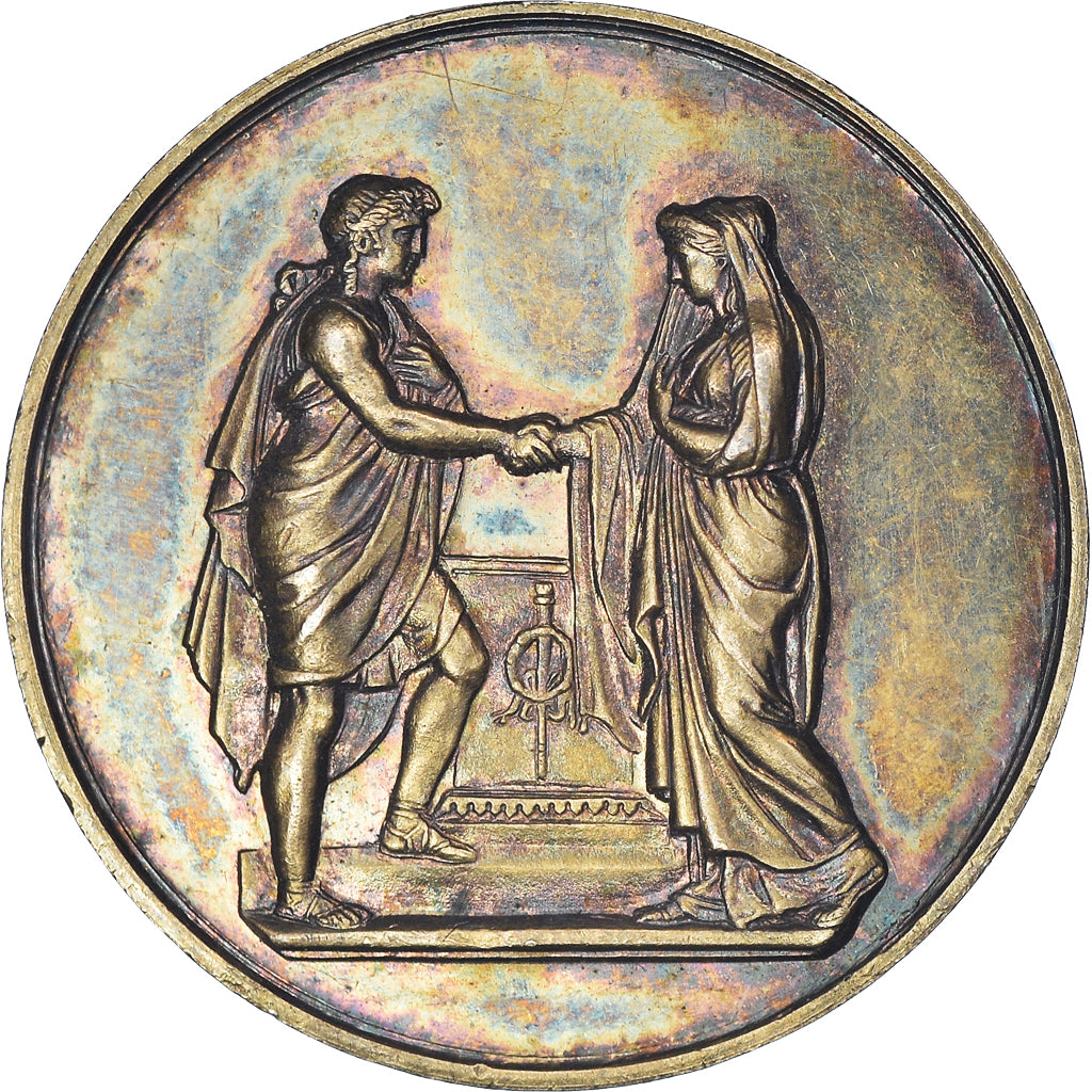 France, Token, Jeton de Mariage, 1875, AU(55-58), Silver
