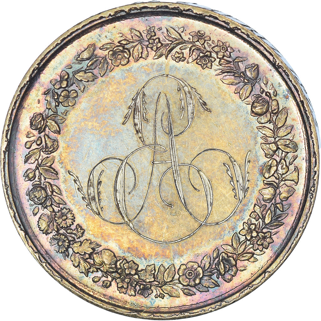 France, Token, Jeton de Mariage, 1875, AU(55-58), Silver