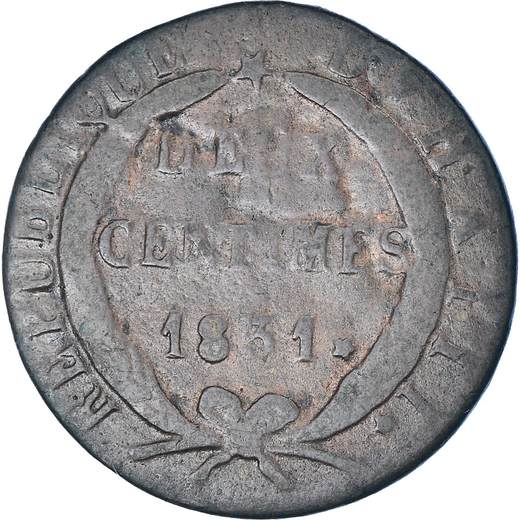 Monnaie, Haïti, 2 Centimes, 1831 / AN 28, TB, Cuivre, KM:A22