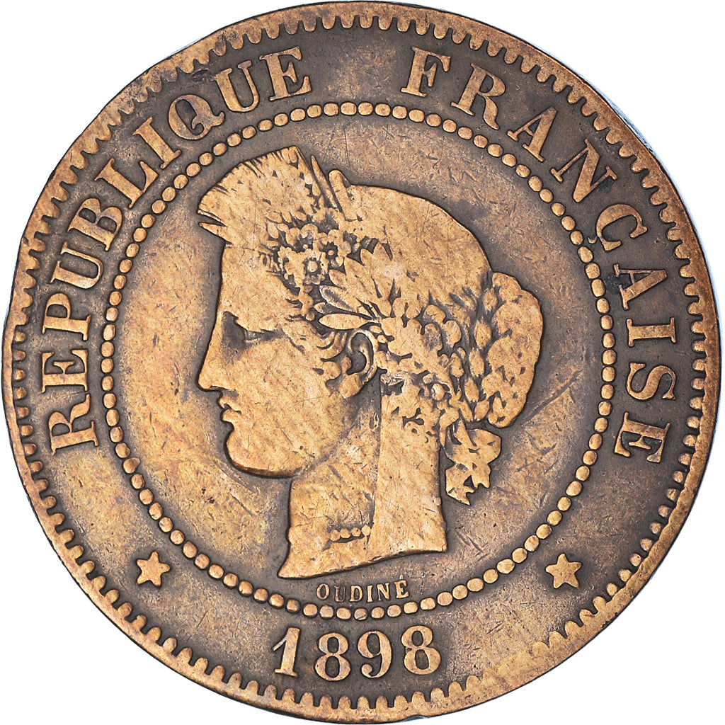 Monnaie, France, Cérès, 5 Centimes, 1898, Paris, TB+, Bronze, Gadoury:165
