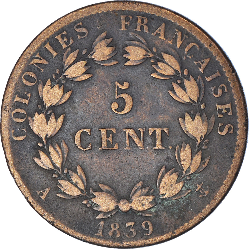 Coin, FRENCH COLONIES, Louis - Philippe, 5 Centimes, 1839, Paris, VF(30-35)