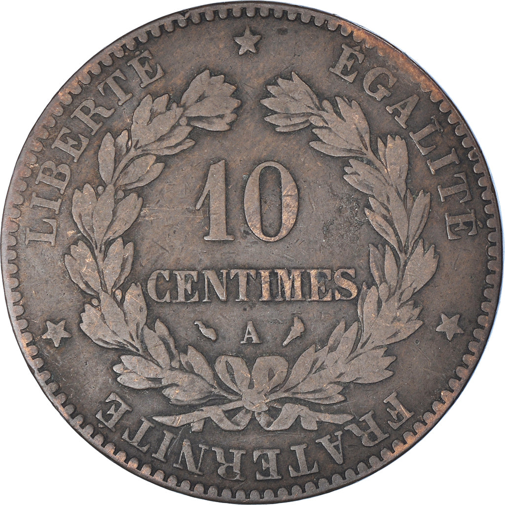 Moeda, França, Cérès, 10 Centimes, 1897, Paris, VF(30-35), Bronze, KM:815.1