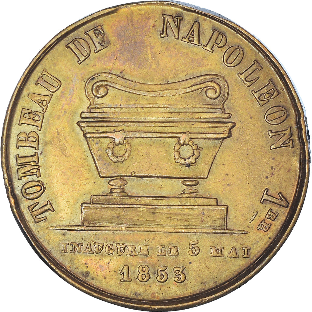 France, Médaille, Inauguration du Tombeau de Napoléon Ier, 1853, TTB+, Laiton