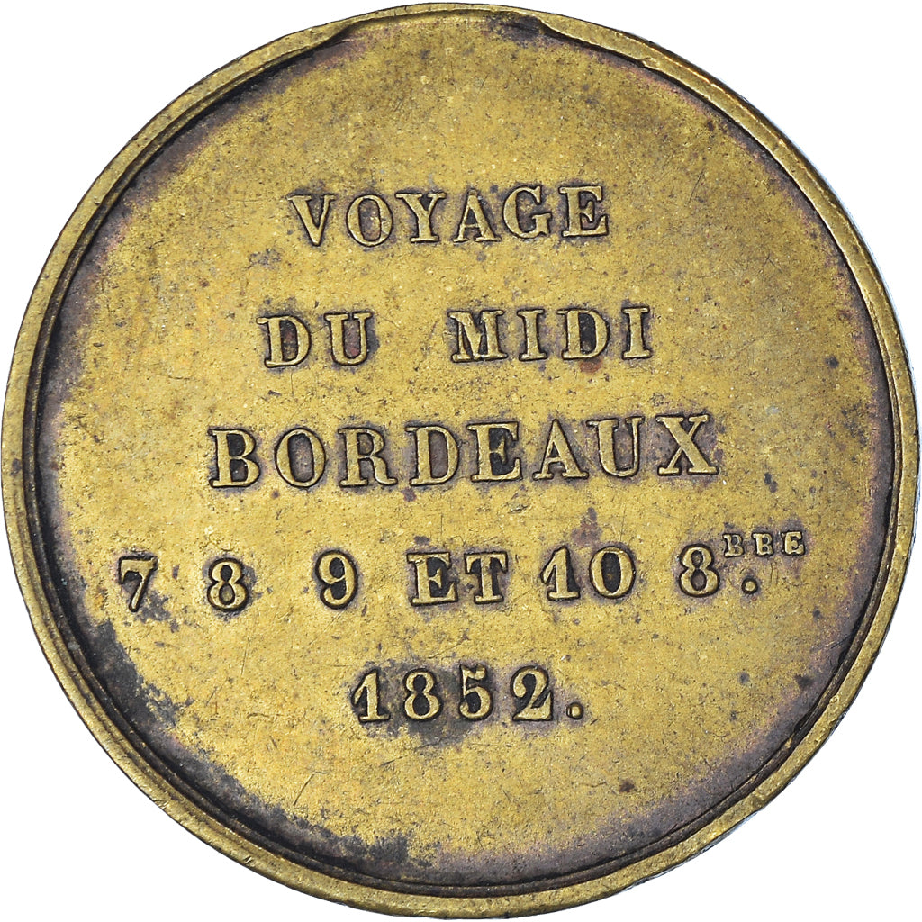 France, Medal, Napoléon III, Voyage du Midi - Bordeaux, 1852, EF(40-45), Brass