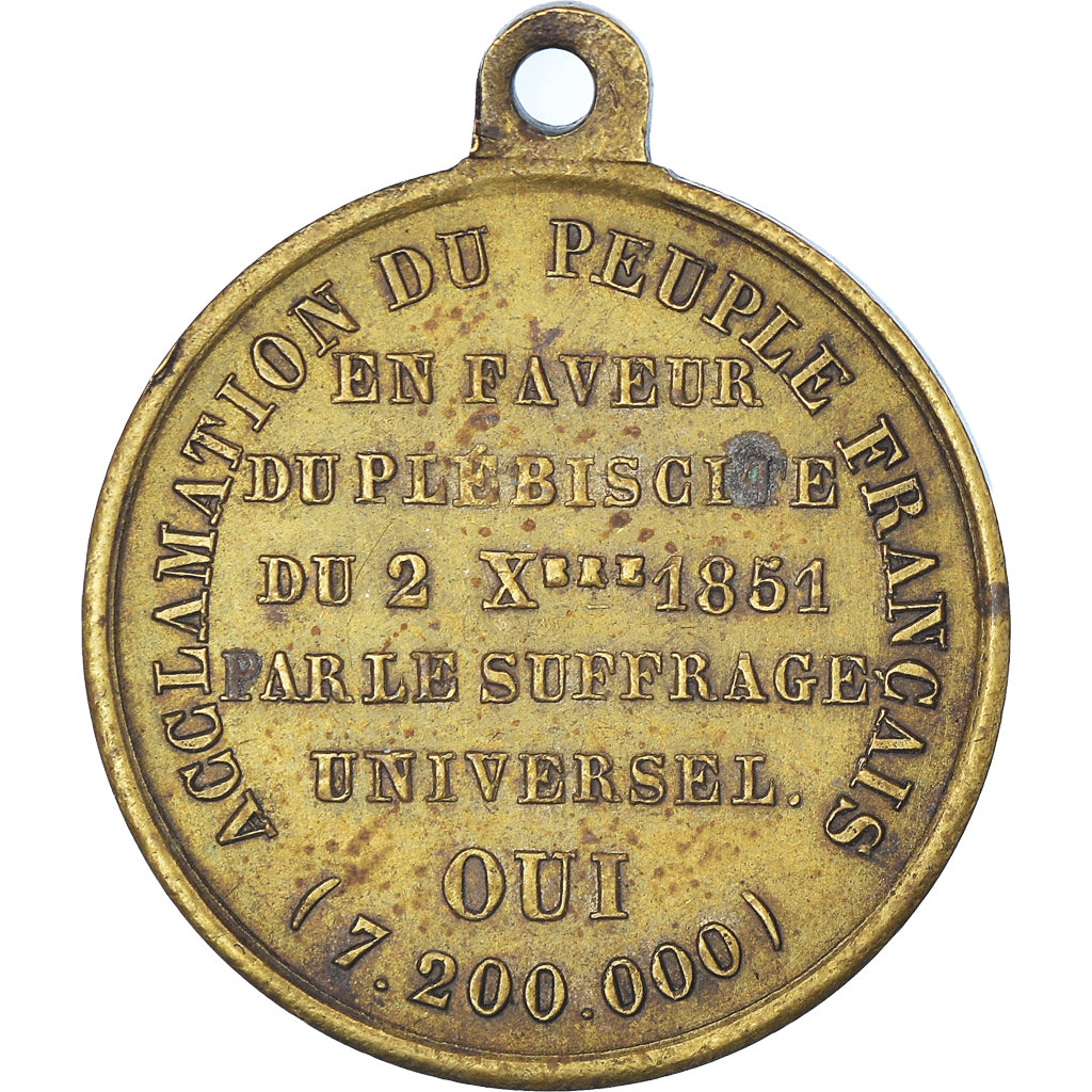 França, medalha, Louis Napoléon Bonaparte, acclamation du peuple français