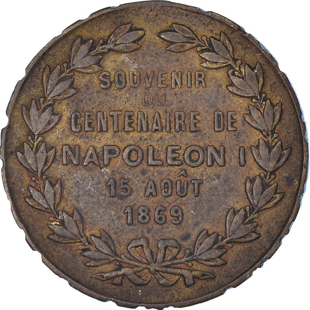 França, Token, 1869, Souvenir du centenaire de Napoléon Ier, VF(30-35), Cobre