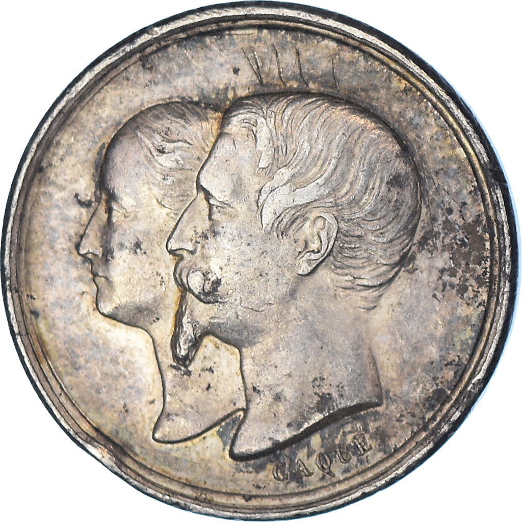 France, Médaille, Naissance de Napoléon IV, 1856, Caqué, TTB, Argent