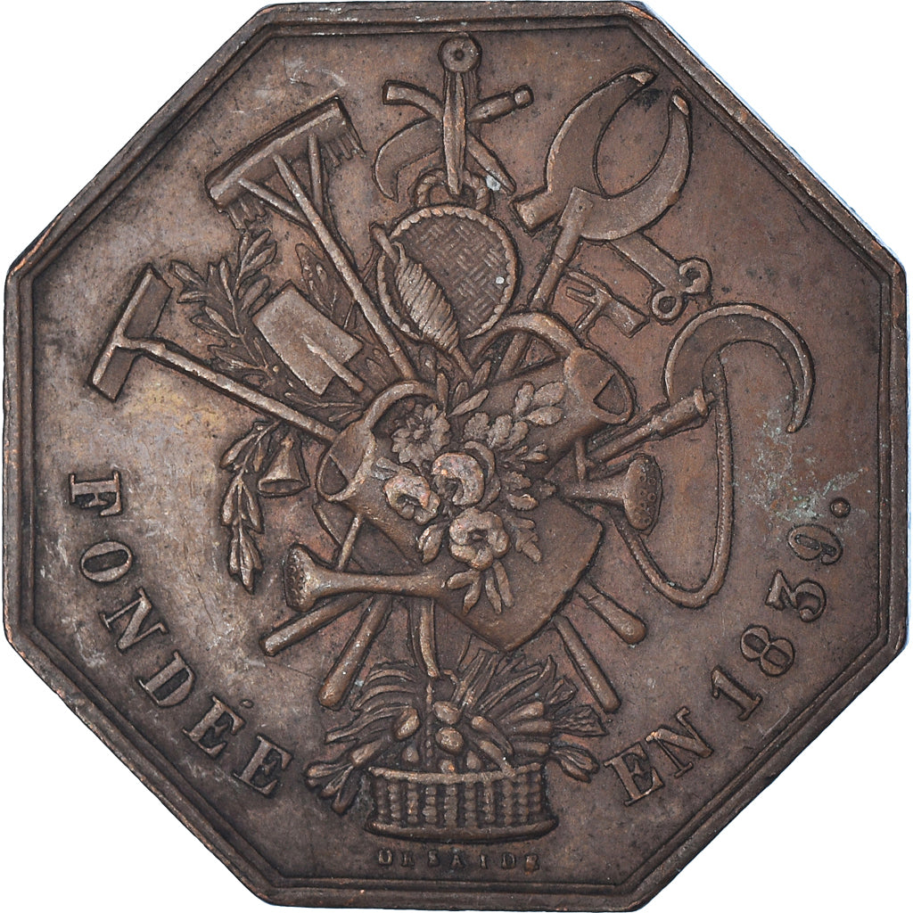 France, Token, Société d'horticulture d'Orléans, 1839, AU(50-53), Copper