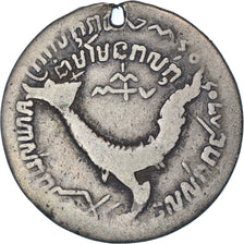 Monnaie, Cambodge, Tical, 1208 (1847), Oudong, percée, TB+, Argent, KM:36