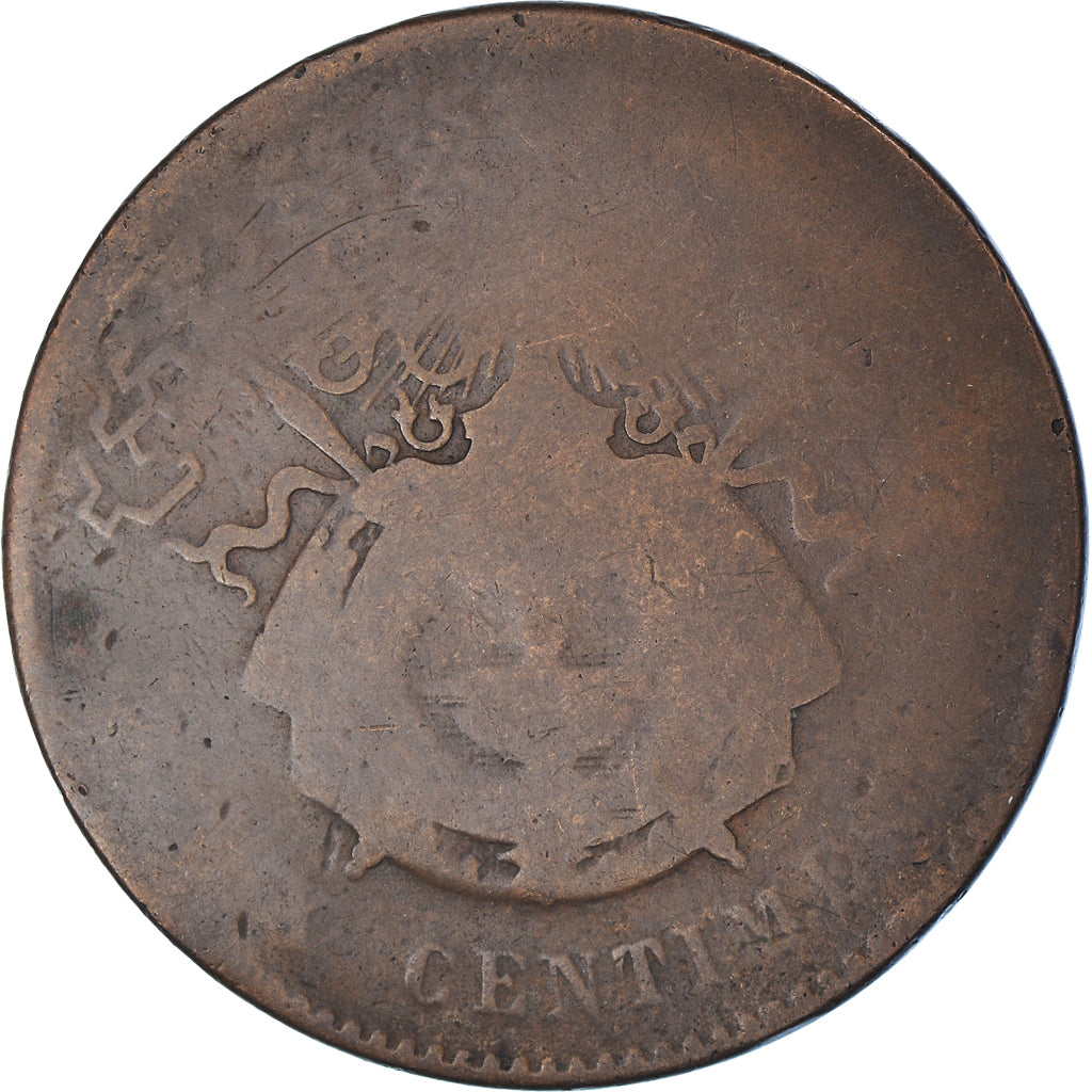 Coin, Cambodia, Norodom I, 10 Centimes, 1860, G(4-6), Bronze, KM:M3