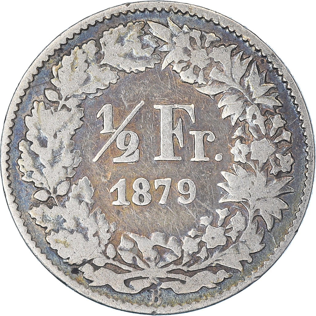 Coin, Switzerland, 1/2 Franc, 1879, Bern, VF(20-25), Silver, KM:23