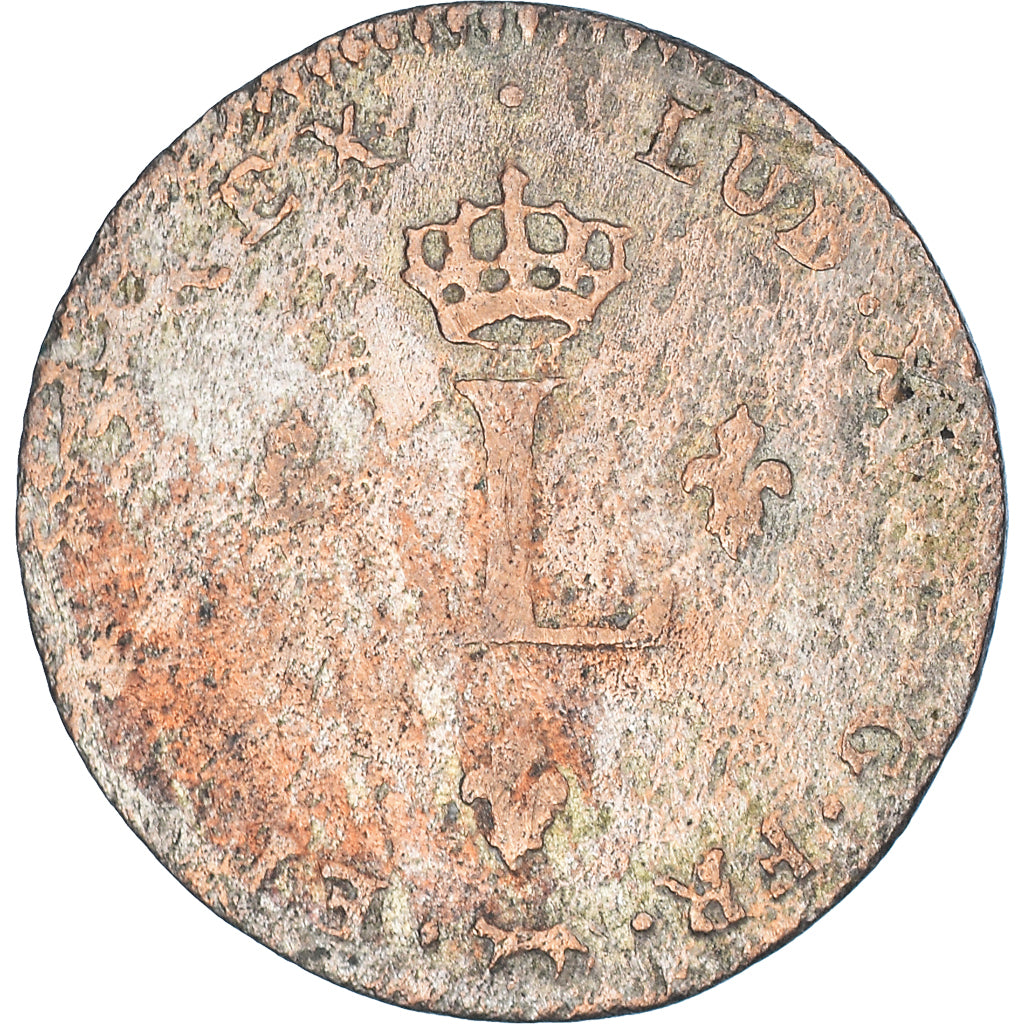 Coin, France, Louis XV, Double sol (2 sous) en billon, 2 Sols, 1729, Paris