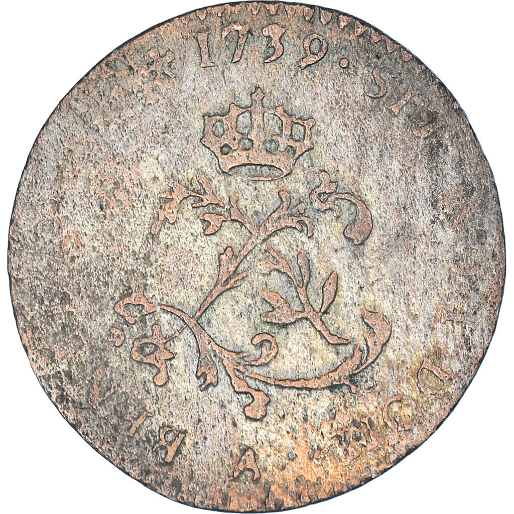 Coin, France, Louis XV, Double sol (2 sous) en billon, 2 Sols, 1729, Paris