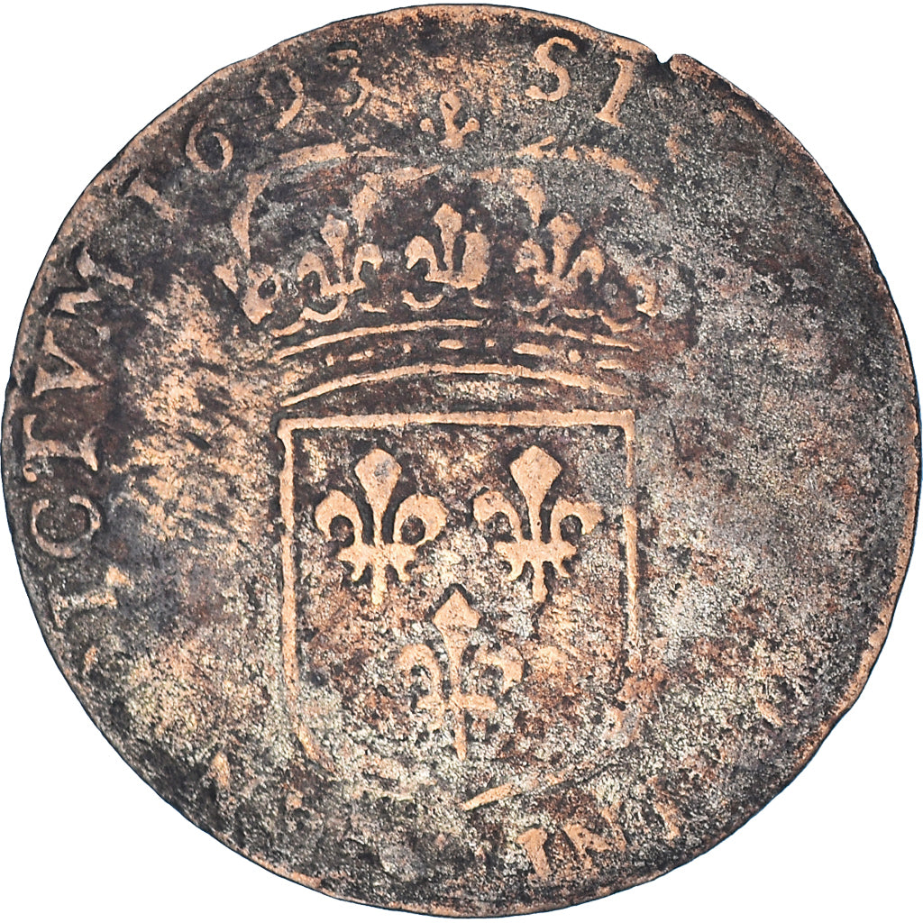 Moneta, Francia, Louis XIV, Sol de 15 deniers ou quinzain, 15 Deniers, 1693