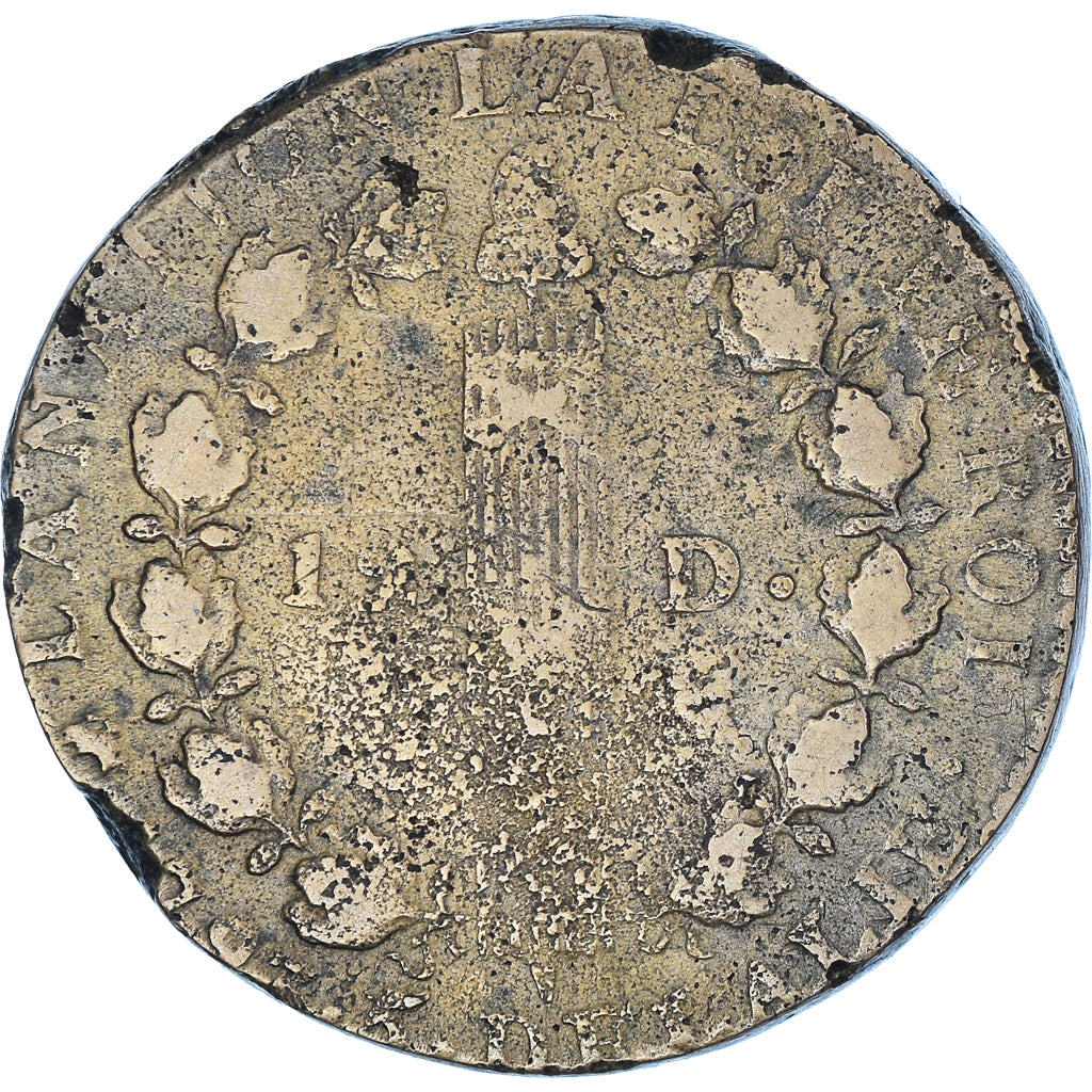 Coin, France, Louis XVI, 12 Deniers, 1793·3, Dijon, VF(30-35), Métal de