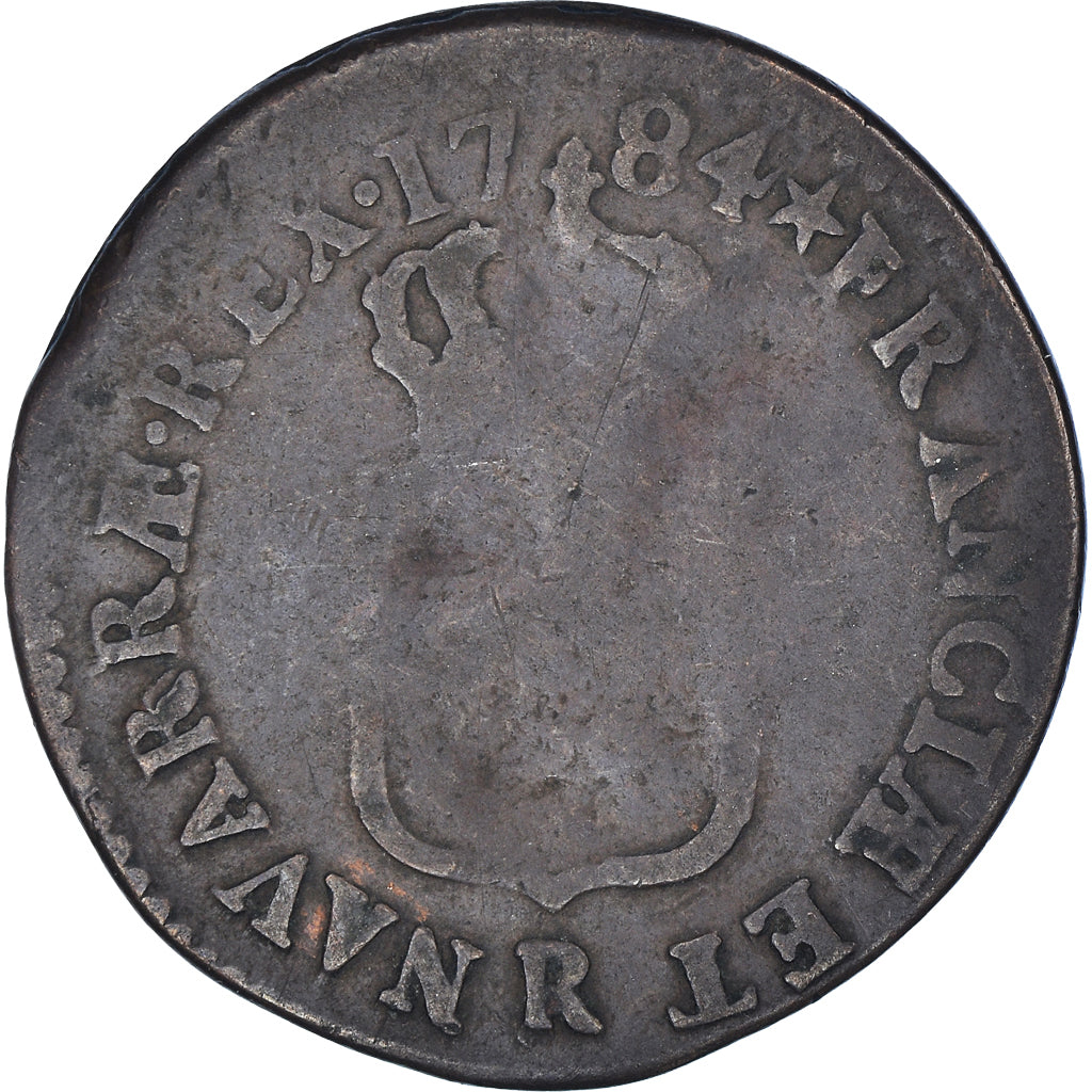 Moneta, Francja, Louis XVI, Sol ou sou, Sol, 1784, Orléans, VF(20-25), Miedź