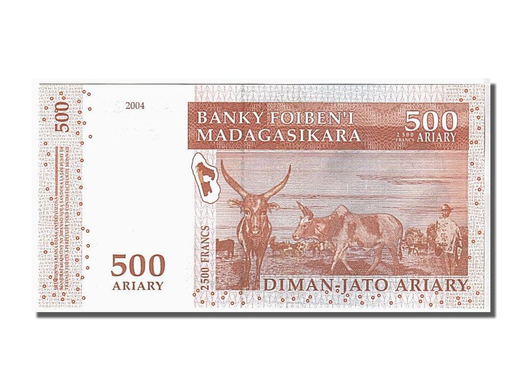 Banknote, Madagascar, 500 Ariary, 2004, KM:88b, UNC(65-70)