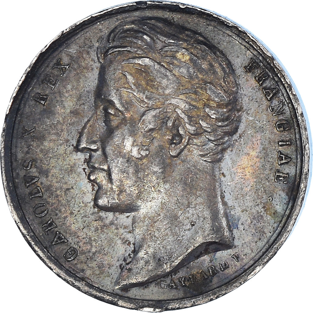 France, Medal, Quinaire du Sacre de Charles X à Reims, 1825, Gayrard