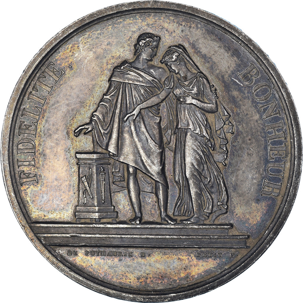 Francia, medaglia, Mariage, Fidélité Bonheur, 1831, SPL-, Argento