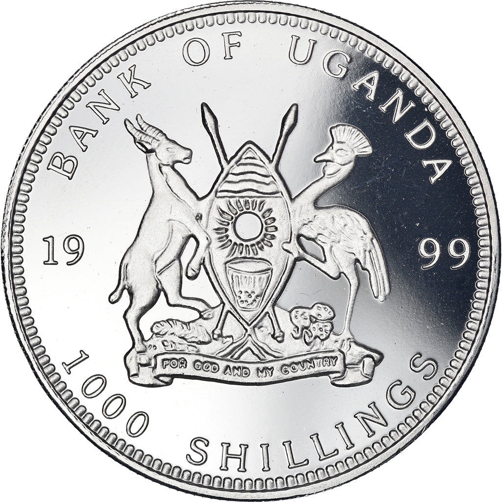 Monnaie, Ouganda, New euro - Austria 2 euros, 1000 Shillings, 1999, FDC