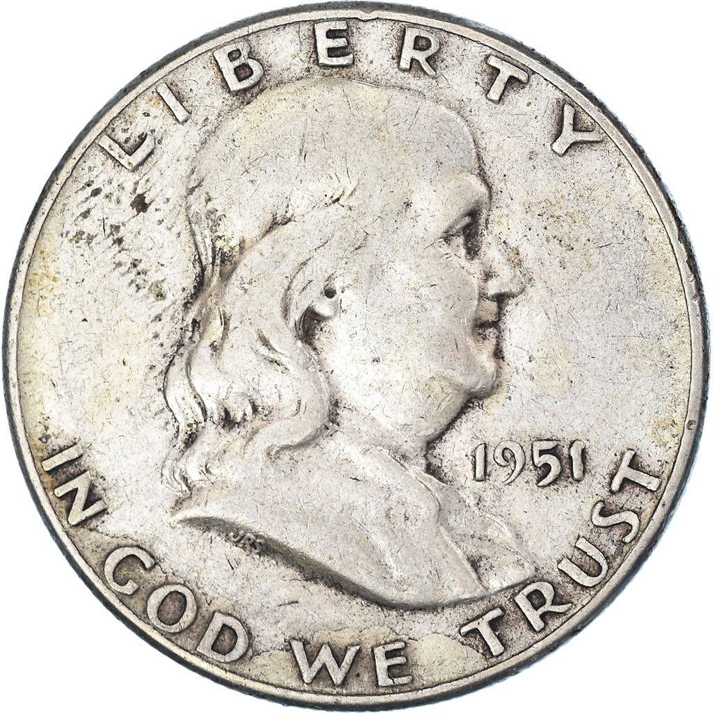 Coin, United States, Franklin Half Dollar, Half Dollar, 1951, U.S. Mint