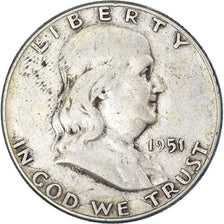 Coin, United States, Franklin Half Dollar, Half Dollar, 1951, U.S. Mint