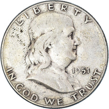 Moneta, USA, Franklin Half Dollar, Half Dollar, 1951, U.S. Mint, Philadelphia