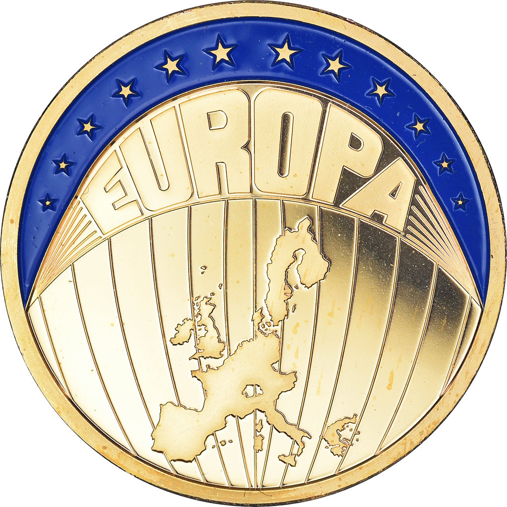 France, Token, Ecu Europa, 1999, MS(65-70), Copper Gilt