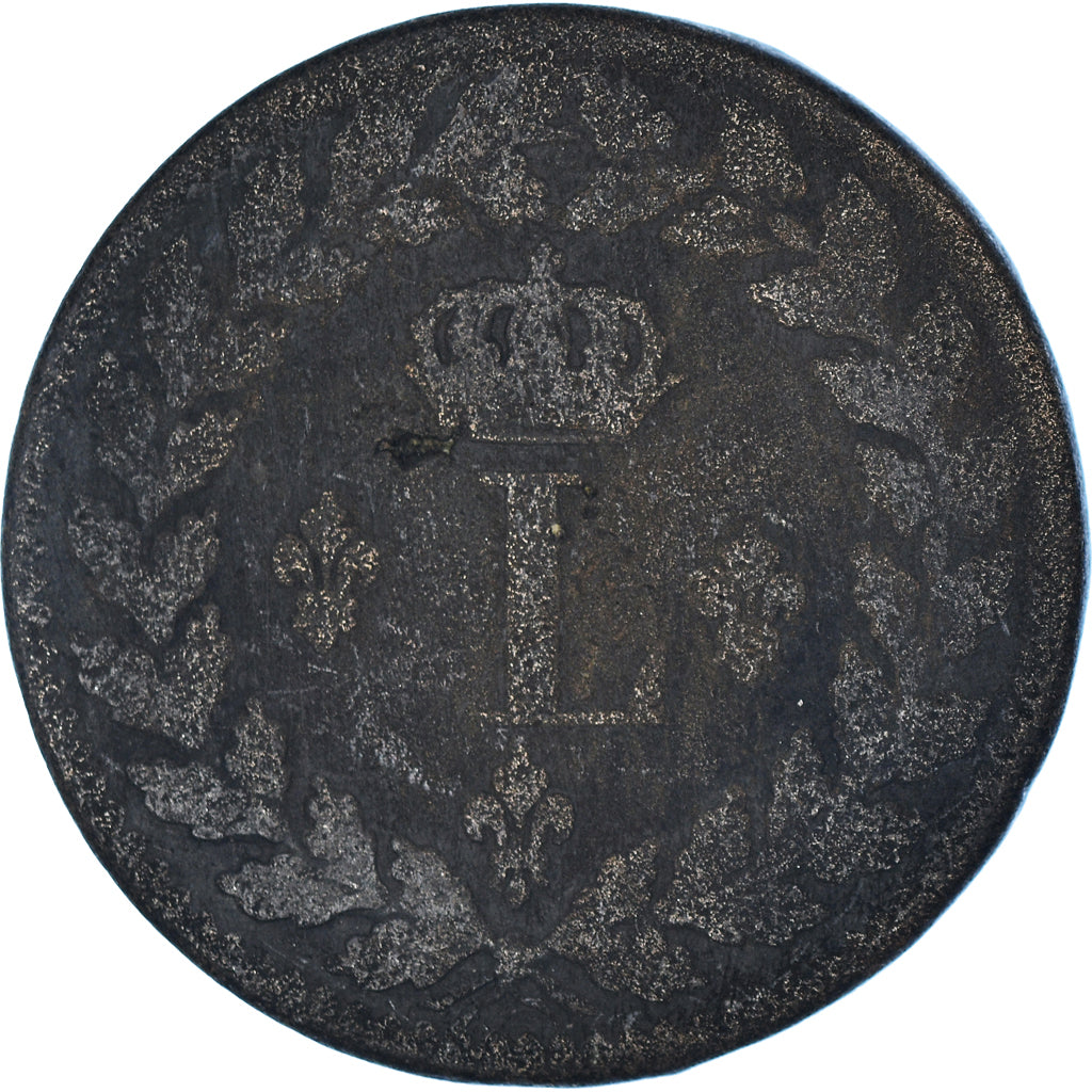 Moeda, França, Louis XVIII, Decime, 1815, Strasbourg, F(12-15), Bronze, KM:701