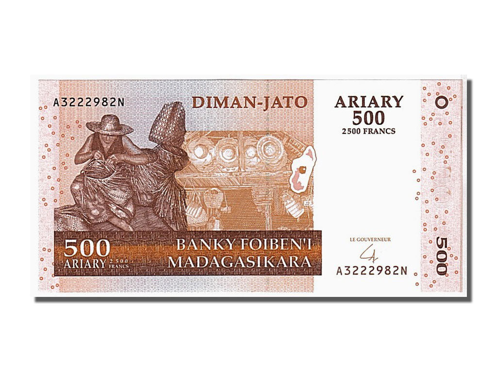 Banknote, Madagascar, 500 Ariary, 2004, UNC(65-70)