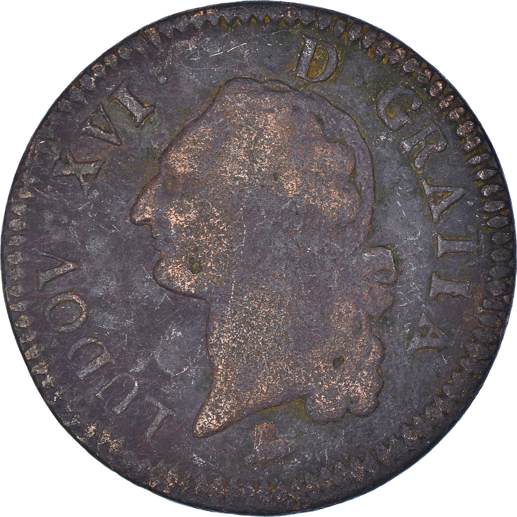 Moeda, França, Louis XVI, Sol ou sou, Sol, 1783, Orléans, VF(20-25), Cobre