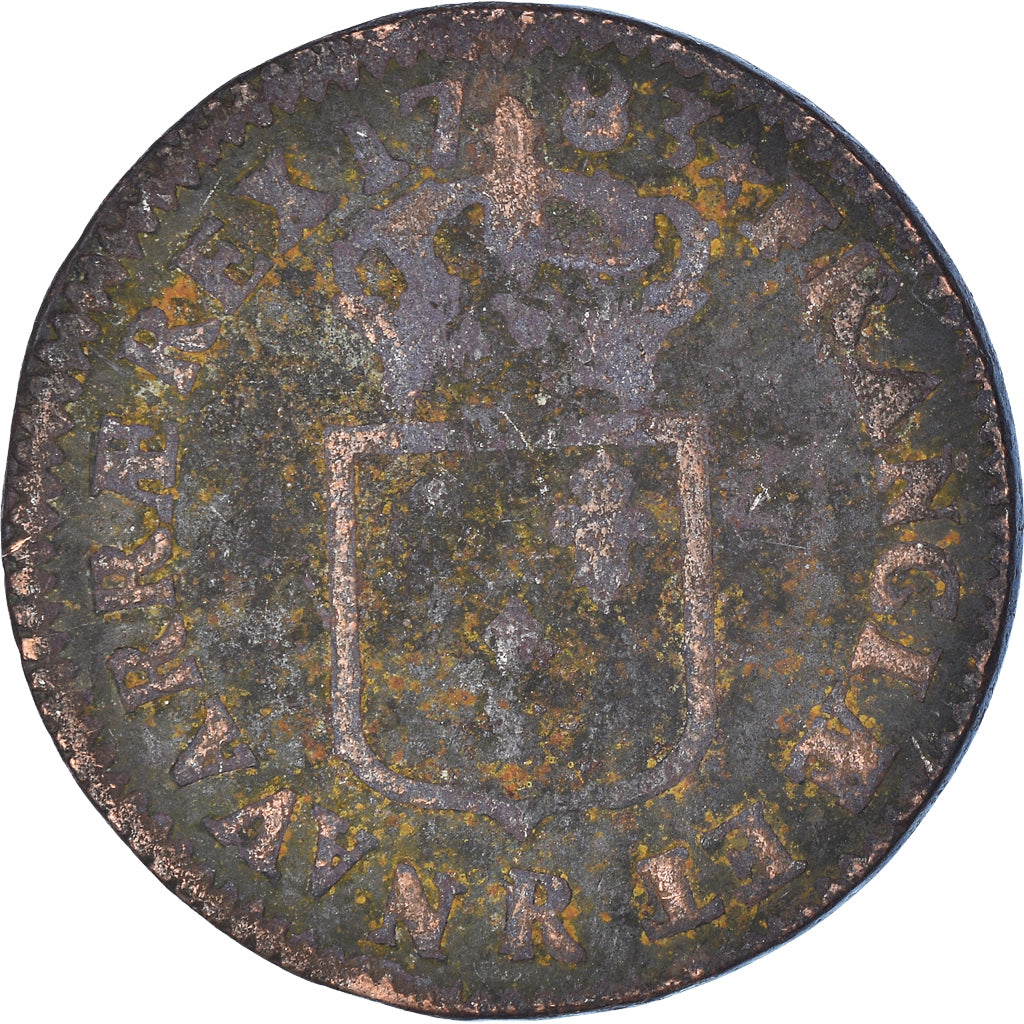 Moeda, França, Louis XVI, Sol ou sou, Sol, 1783, Orléans, VF(20-25), Cobre