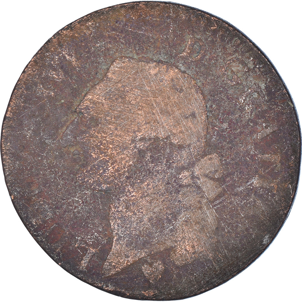 Moeda, França, Louis XVI, Sol ou sou, Sol, 1785, Rouen, VF(20-25), Cobre